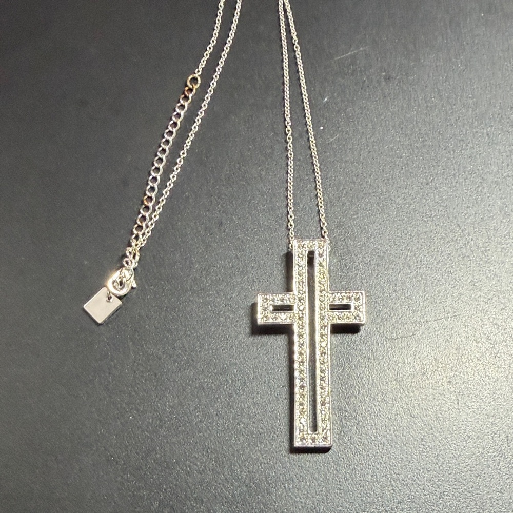 Nine West Silver Cross Pendant Necklace
